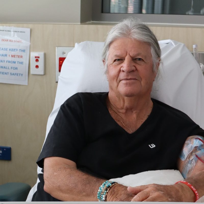 Kevin receiving kidney dialysis treatment